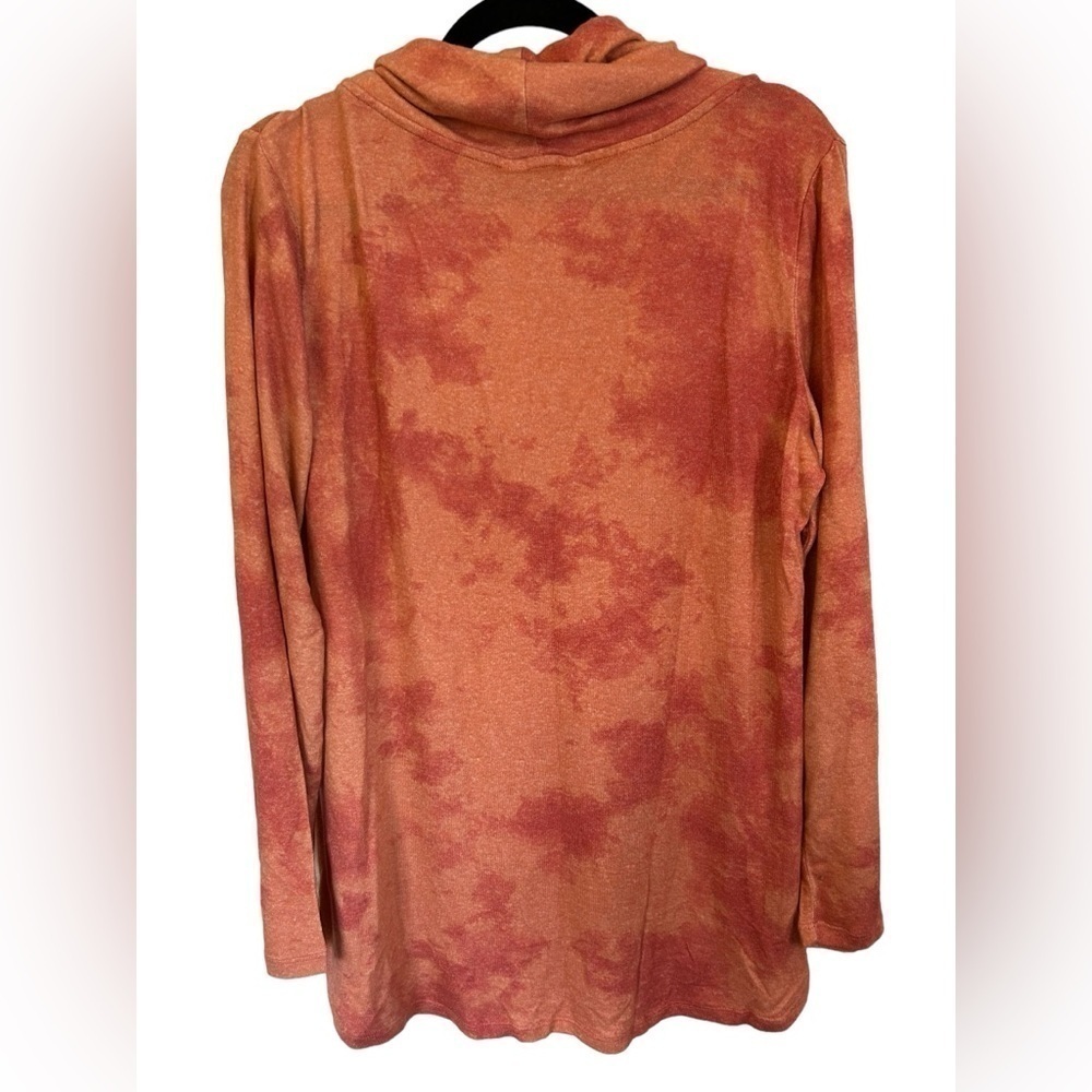 Market & Spruce Coral Tie Dye Cowl Neck Long Sleeve Light Sweater Size XL NWT - Picture 4 of 6